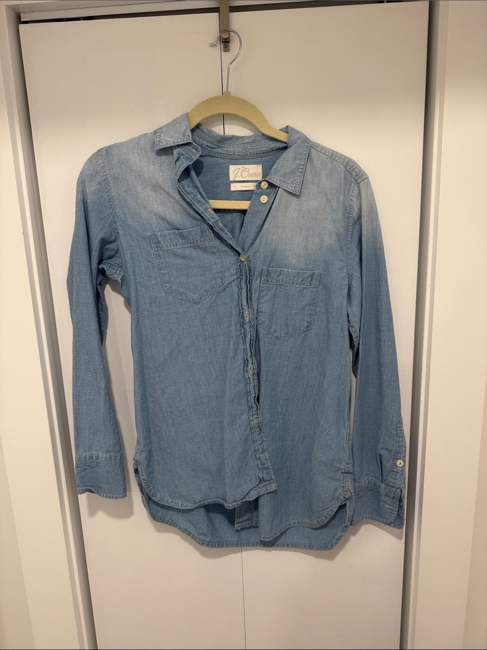 J. Crew Light Wash Denim Button-Down Shirt